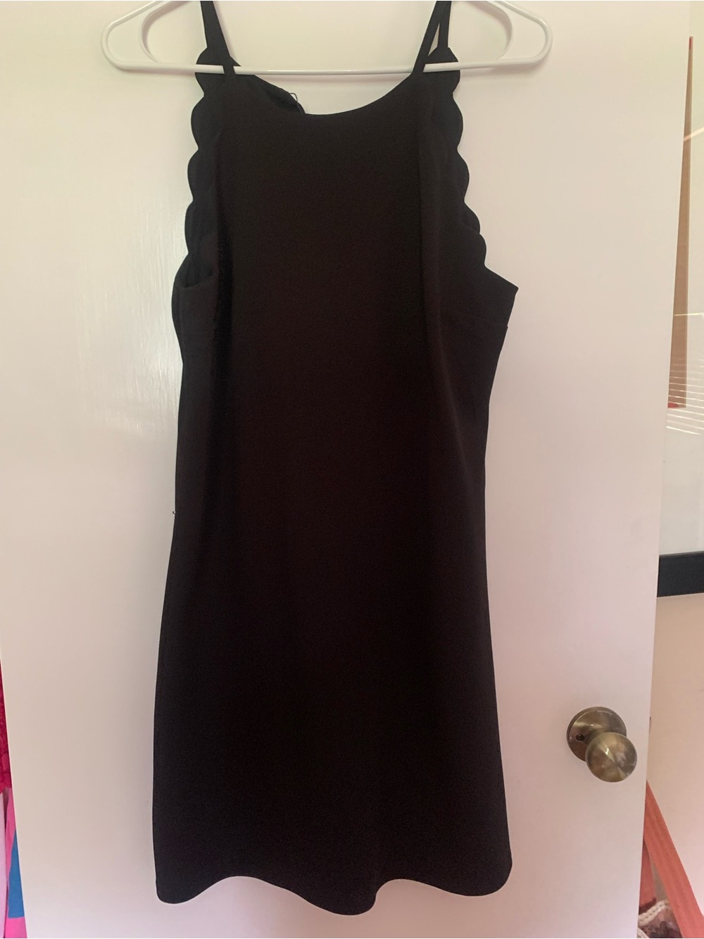 Iz Byer Black Scallop-Edge Mini Dress
